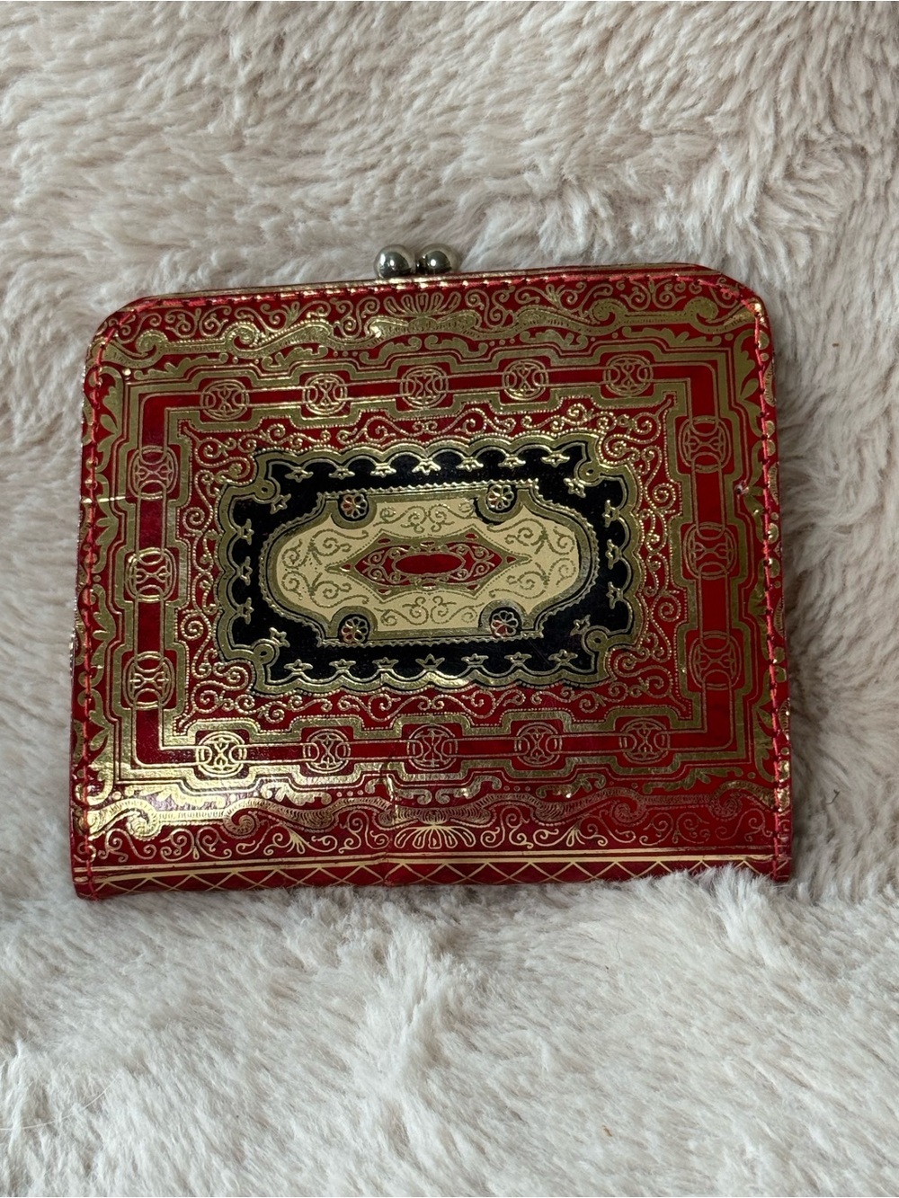 Vintage Florentine Leather Coin Purse Gold Gilt Wallet Made In Italy 1970s - Picture 4 of 8